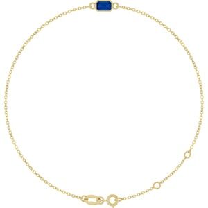 14K Yellow Gold Natural Blue Sapphire 6 1/2-7 1/2" Bracelet